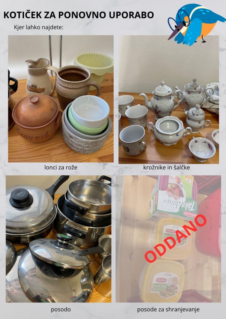 predmeti, ki jih najdete v kotičku za ponovno uporabo